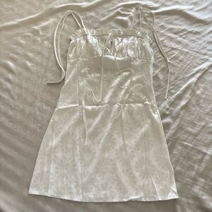 YesStyle White Satin Floral Slip Dress